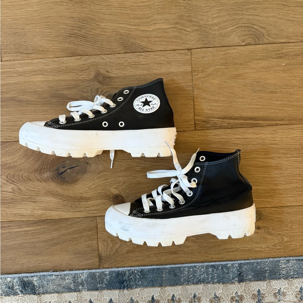 Converse Women's Black and White High-Top Sneakers